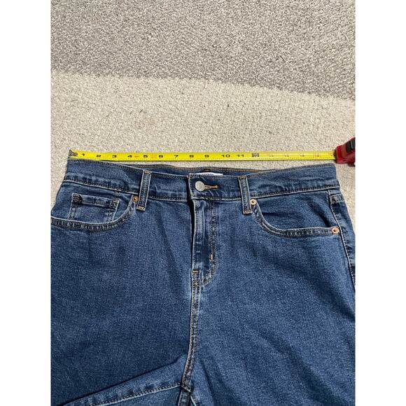 Levi's Denizen Boyfriend Jeans Womens 6 (34 x 25) Blue Straight Leg Cuffed Legs - Picture 4 of 10